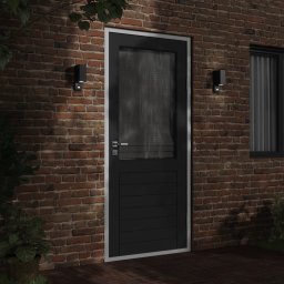 vidaXL Buitenwandlamp met sensor gegoten aluminium zwart