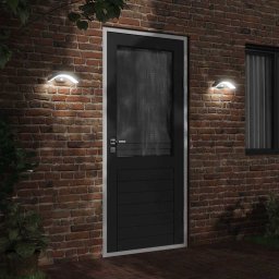 vidaXL Buitenwandlamp LED met sensors gegoten aluminium zwart