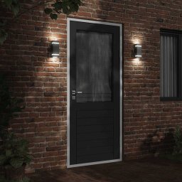 vidaXL Buitenwandlamp roestvrij staal zwart