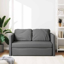 vidaXL Slaapbank vloermodel 2-in-1 112x174x55 cm stof donkergrijs