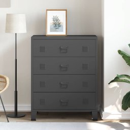 vidaXL Ladekast industriële stijl 78x40x93 cm metaal zwart