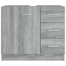 vidaXL Wastafelkast 63x30x54 cm bewerkt hout grijs sonoma eikenkleurig