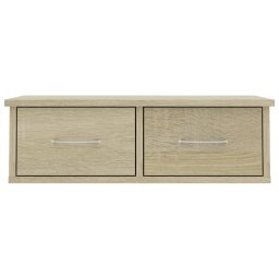 vidaXL Wandschap met lades 60x26x18,5 cm bewerkt hout sonoma eiken