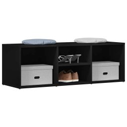 vidaXL Schoenenopbergbank 102x35x35 cm bewerkt hout zwart