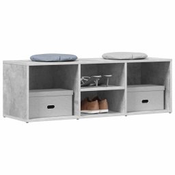 vidaXL Schoenenopbergbank 102x35x35 cm bewerkt hout betongrijs