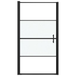 vidaXL Douchedeur halfmat 100x178 cm gehard glas zwart