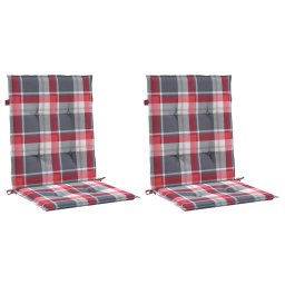vidaXL Tuinstoelkussens 2 st 100x50x3 cm oxford stof ruitpatroon rood