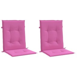 vidaXL Stoelkussens 2 st lage rug stof roze