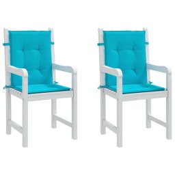vidaXL Stoelkussens 2 st lage rug stof turquoise