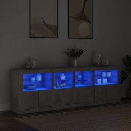 vidaXL Dressoir met LED-verlichting 202x37x67 cm betongrijs