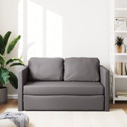 vidaXL Slaapbank vloermodel 2-in-1 112x174x55 cm kunstleer grijs