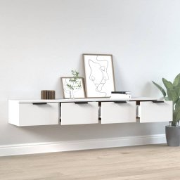 vidaXL Wandkasten 2 st 68x30x20 cm bewerkt hout wit