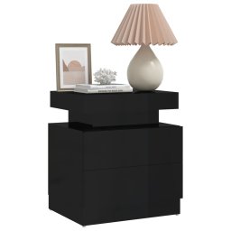 vidaXL Nachtkastje 45x35x52 cm bewerkt hout hoogglans zwart