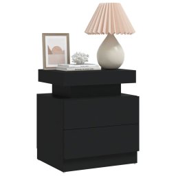 vidaXL Nachtkastje 45x35x52 cm bewerkt hout zwart