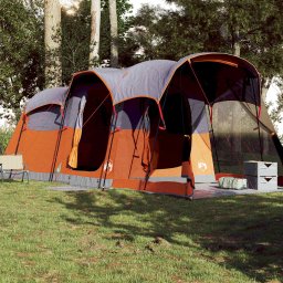 vidaXL Tunneltent 8-persoons waterdicht grijs en oranje