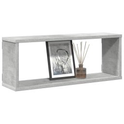 vidaXL Wandschappen kubus 4 st 60x15x23 cm bewerkt hout betongrijs