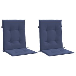 vidaXL Stoelkussens 2 st lage rug stof marineblauw