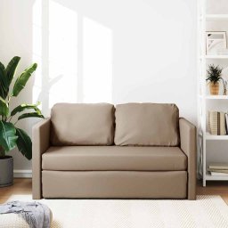 vidaXL Slaapbank vloermodel 2-in-1 112x174x55 cm kunstleer cappuccino