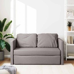 vidaXL Slaapbank vloermodel 2-in-1 112x174x55 cm stof taupe