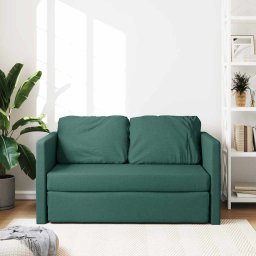 vidaXL Slaapbank vloermodel 2-in-1 112x174x55 cm stof donkergroen