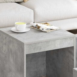 vidaXL 3-delige Tafeltjesset bewerkt hout betongrijs