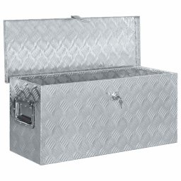 vidaXL Aluminium kist 80x30x35 cm zilverkleurig