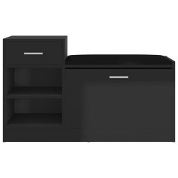 vidaXL Schoenenbank 94,5x31x57 cm bewerkt hout hoogglans zwart