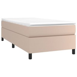 vidaXL Boxspring bed kunstleer cappuccinokleurig 90x200 cm