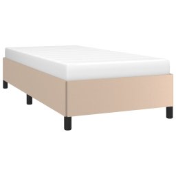 vidaXL Bedframe zonder matras 90x200 cm kunstleer cappuccinokleurig
