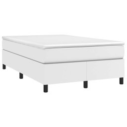 vidaXL Boxspring met matras kunstleer wit 120x200 cm