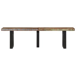 vidaXL Bankje 160 cm massief gerecycled hout en staal