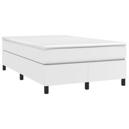 vidaXL Boxspring bed kunstleer wit 120x200 cm