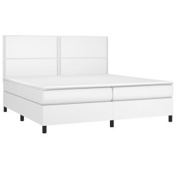 vidaXL Boxspring met matras kunstleer wit 200x200 cm
