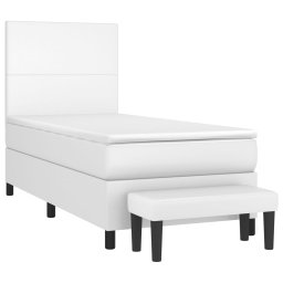 vidaXL Boxspring met matras kunstleer wit 90x190 cm