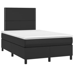 vidaXL Boxspring met matras kunstleer zwart 120x200 cm