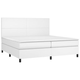 vidaXL Boxspring met matras en LED kunstleer wit 200x200 cm