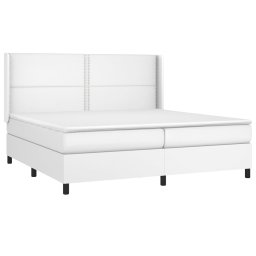 vidaXL Boxspring met matras kunstleer wit 200x200 cm