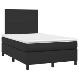 vidaXL Boxspring met matras en LED kunstleer zwart 120x200 cm