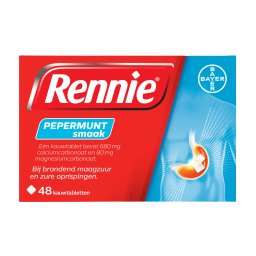 Rennie Pepermunt kauwtabletten bij brandend maagzuur