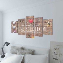vidaXL Canvas muurdruk print set home sweet home 100 x 50 cm
