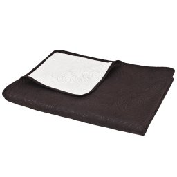 vidaXL Bedsprei dubbelzijdig 220x240 cm quilt crème en bruin
