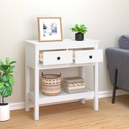 vidaXL Wandtafel 75x35x75 cm massief grenenhout wit