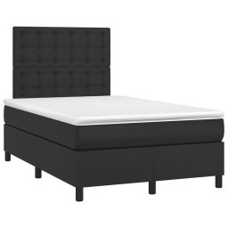 vidaXL Boxspring met matras kunstleer zwart 120x200 cm