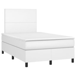 vidaXL Boxspring met matras kunstleer wit 120x200 cm
