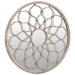 vidaXL Tuinspiegel rond 40x3 cm ijzer zandkleurig
