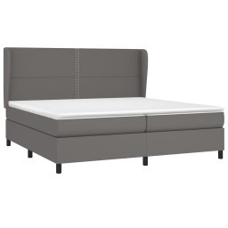 vidaXL Boxspring met matras kunstleer grijs 200x200 cm