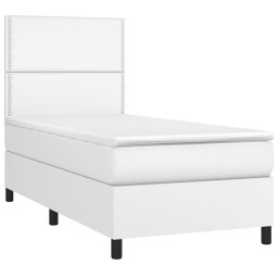 vidaXL Boxspring met matras kunstleer wit 100x200 cm