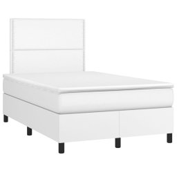 vidaXL Boxspring met matras kunstleer wit 120x200 cm