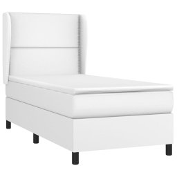 vidaXL Boxspring met matras kunstleer wit 100x200 cm