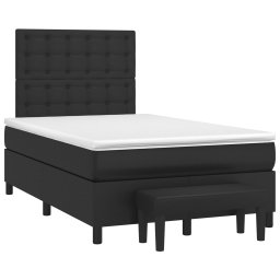 vidaXL Boxspring met matras kunstleer zwart 120x200 cm